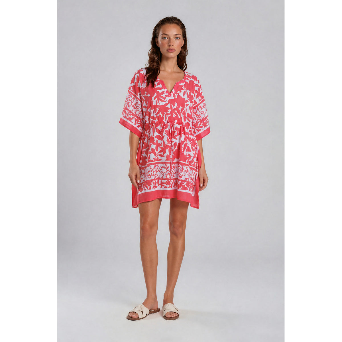 #color_Montego Floral, Coral - White Multi