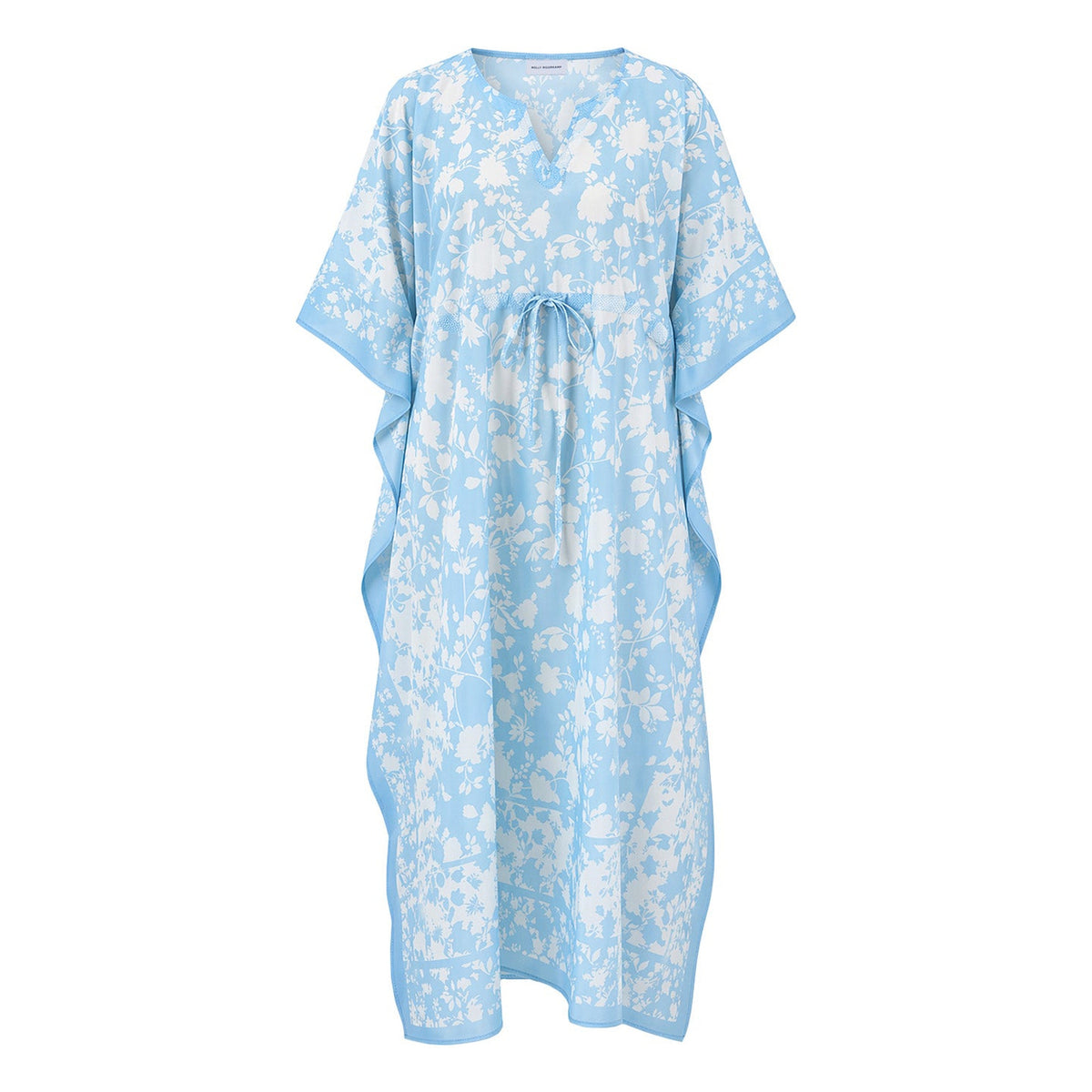 #color_Silhouette Floral, Piscine Blue - White Multi