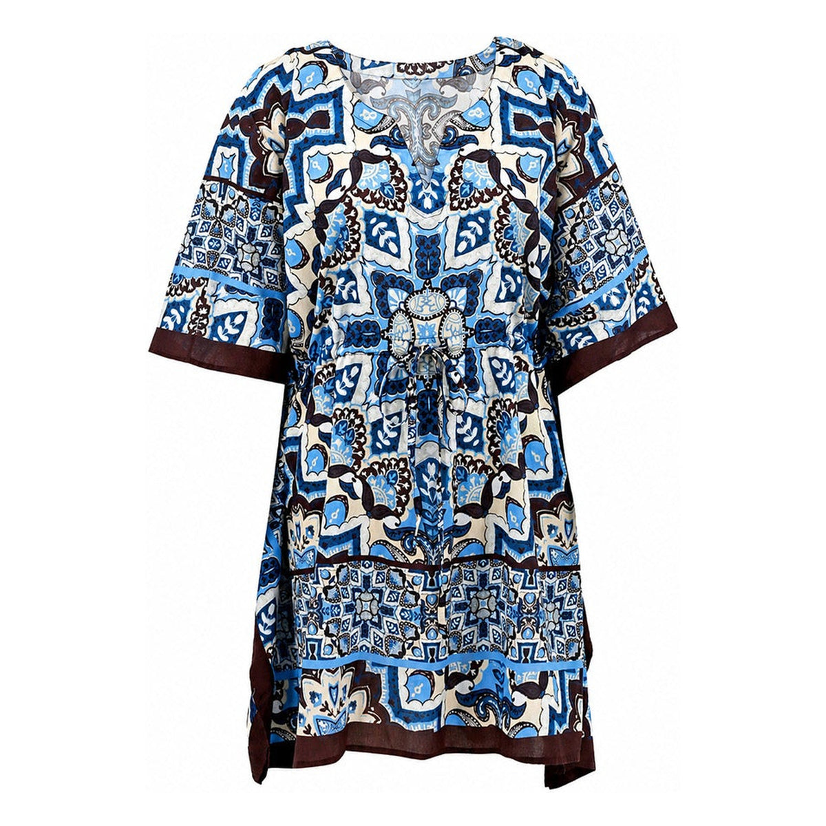 #color_Formentera Floral, Blue - Brown - Cream Multi