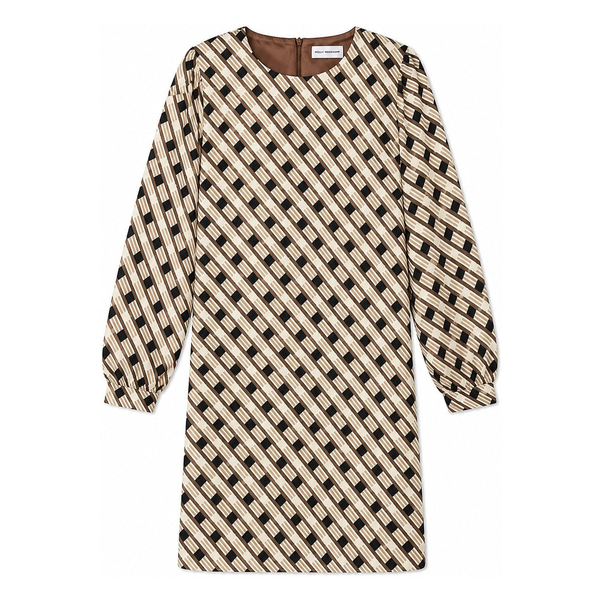 #color_Quatrefoil Stripe, Tan - Brown - Navy Multi