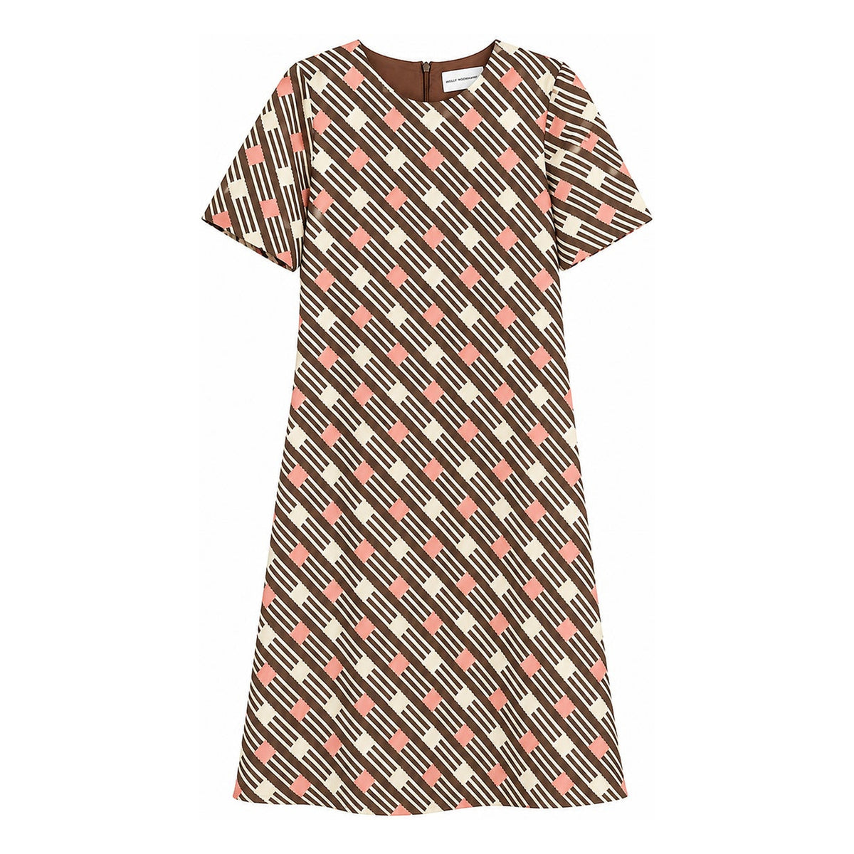 #color_Quatrefoil Stripe, Brown - Pink - White Multi
