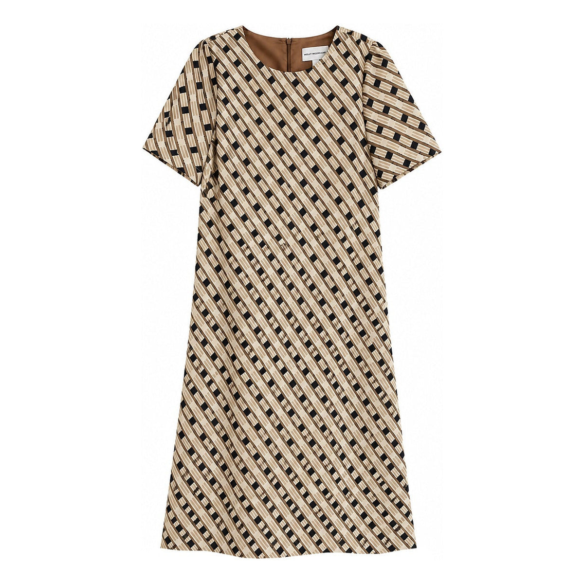#color_Quatrefoil Stripe, Tan - Brown - Navy Multi