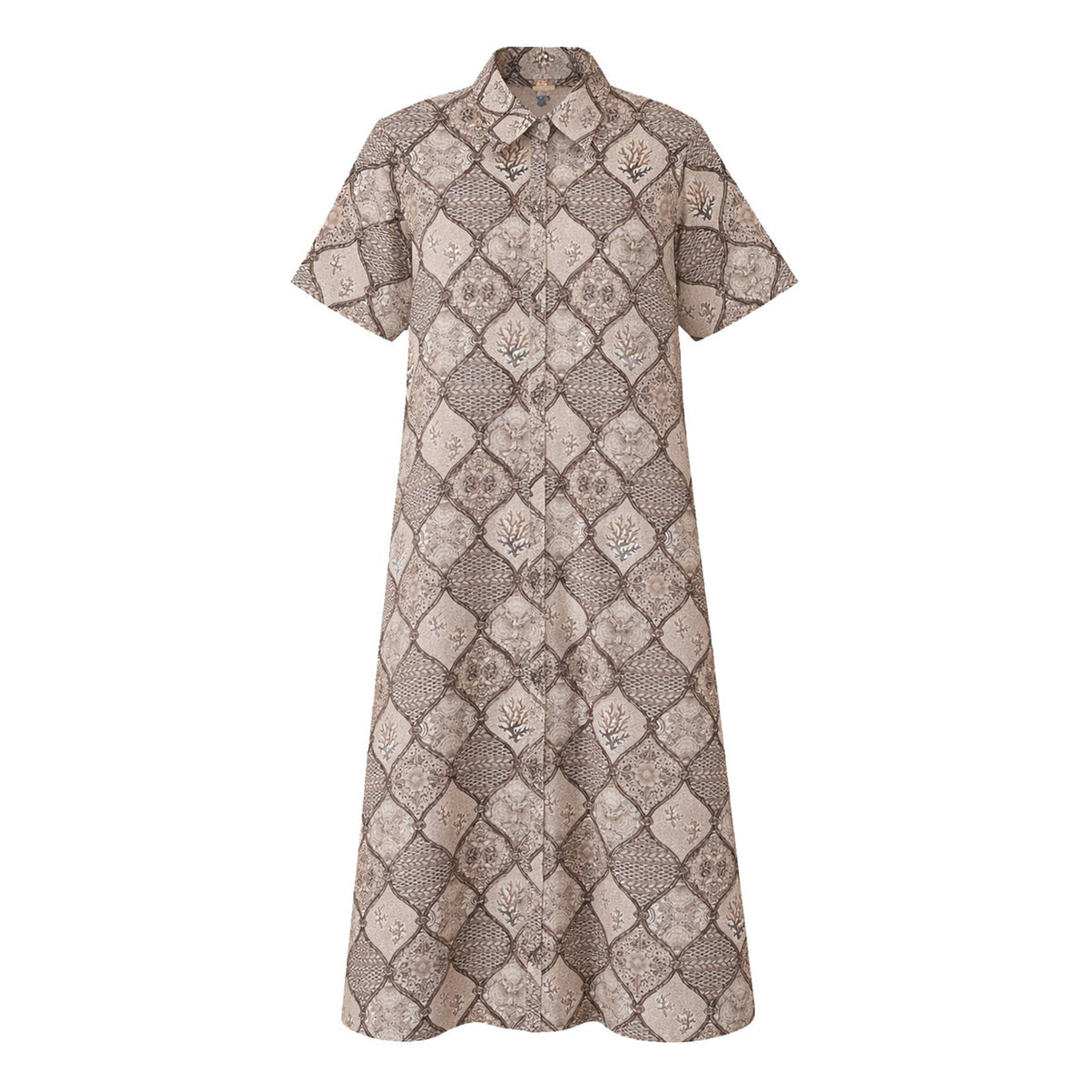 #color_Sankaty Floral, Brown - White Multi