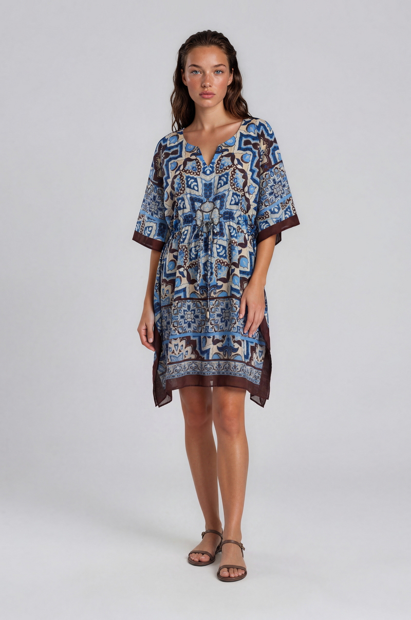 beach caftan dress Isla Embrace free style:Sheath Rachel Structured Draped Maxi Color:Fuchsia Gold