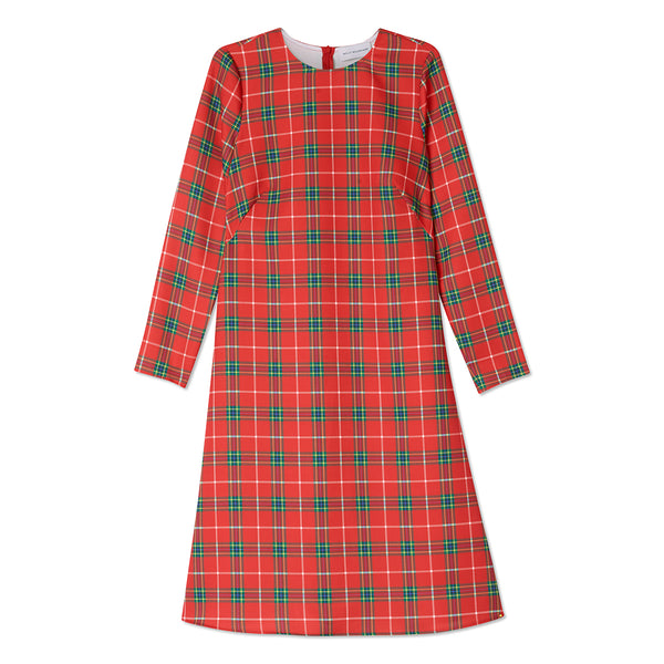 Zara red outlet tartan dress